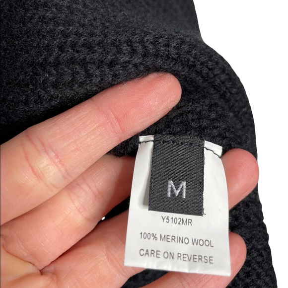 Yigal Azrouel | 100% Merino Wool Long Waterfall Cardigan Black Medium - Picture 3 of 6